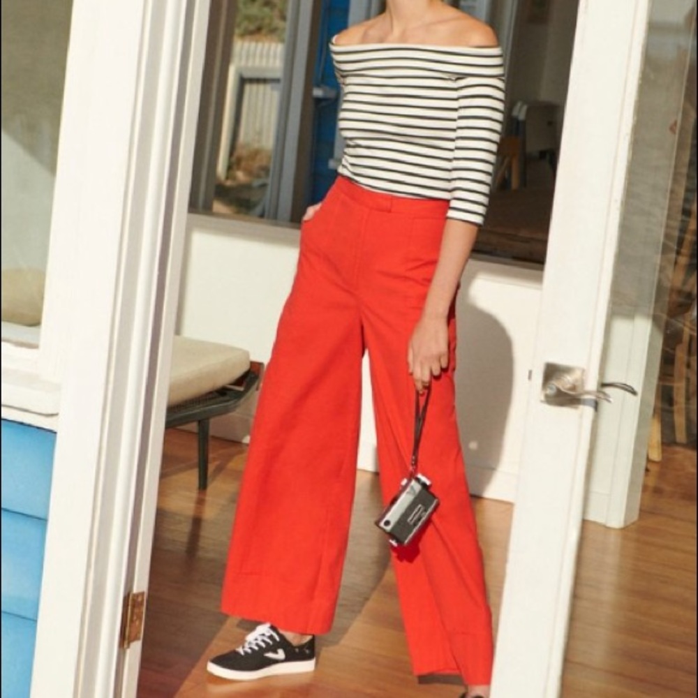 Anthropologie✨Poplin Wide Leg Pants - Picture 1 of 8